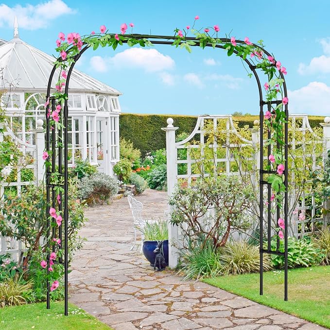 DoCred Garden Arch Trellis for Climbing Plants, 87 Inch Large Garden Trellises - Image 4