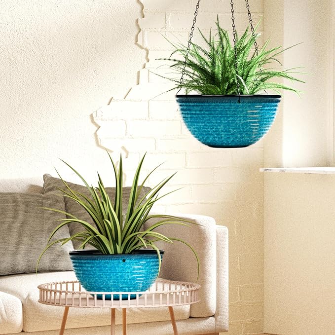 10 Inch Hanging Planter, 2 Pack Hanging Planters - Image 5
