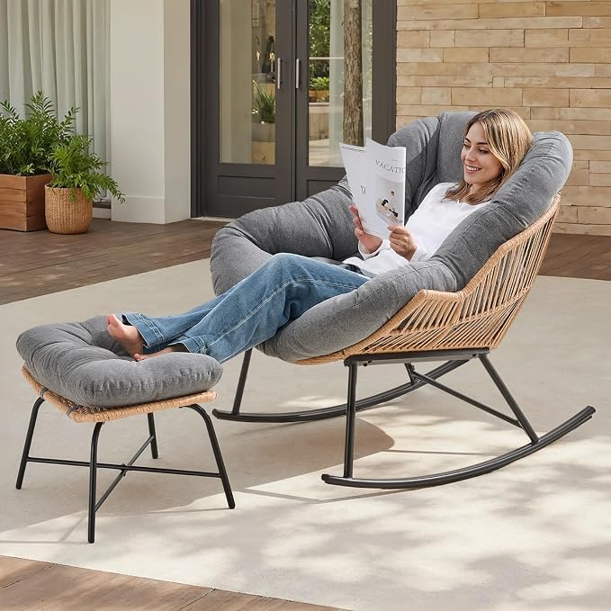 ONBRILL Papasan Rocking Chair by ONBRILL