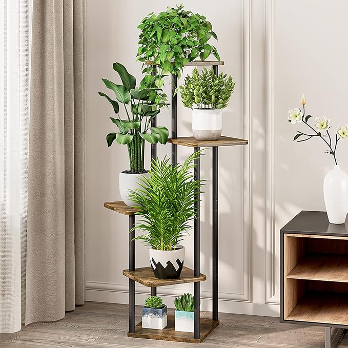 AZERPIAN Plant Stand 5 Tier Indoor Metal Flower Shelf - Image 2