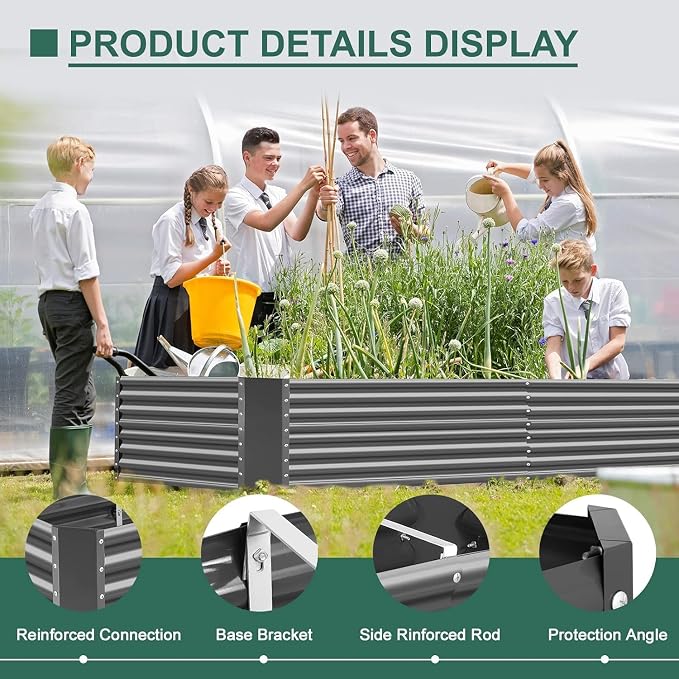 Land Guard 2 Pack 8×4×2ft Galvanized Raised Garden Bed Kit, Galvanized Planter - Image 6