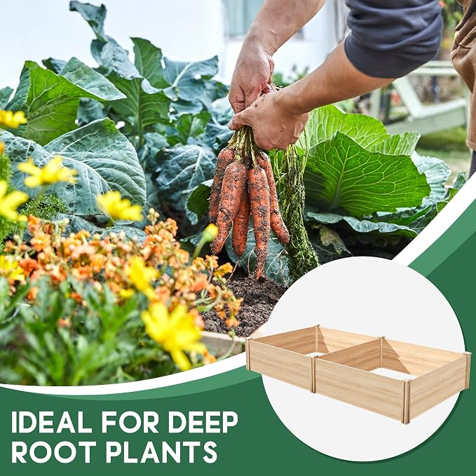 AMERLIFE 8x4 Ft Wood Raised Garden Bed, Durable 15 Inch Depth Planter Box - Image 6