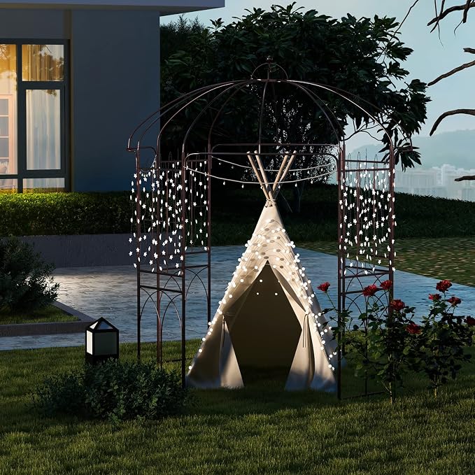 Moccha Birdcage Shape Garden Arch, 8.4’ H x 7’ W Pergola Pavilion Arch - Image 3