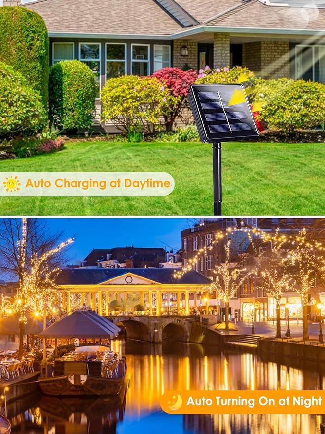 4-pack Solar Christmas Lights Outdoor Waterproof, 400LED 132FT Solar String - Image 4