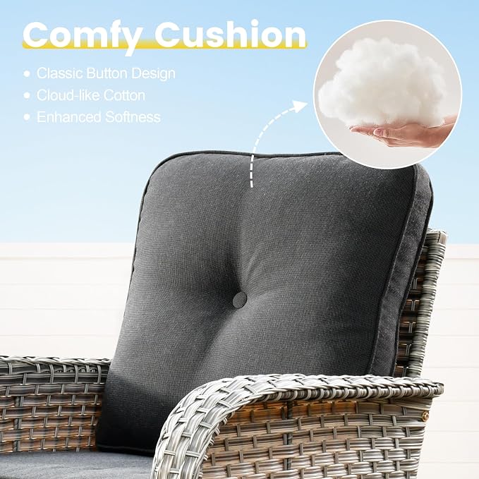 Outdoor Sectional Patio Furniture Set, 8 Pieces Wicker Conversation Sets L - Image 8