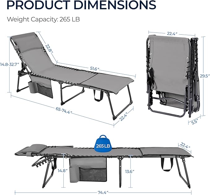 Yaheetech 22.4" Tanning Chair - Image 3