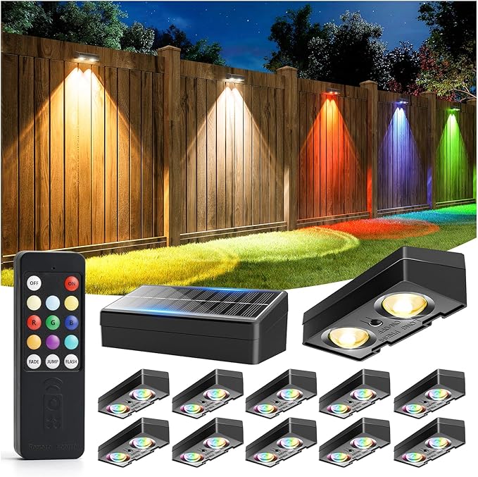 Fence Lights Solar Powered by JOFIOS