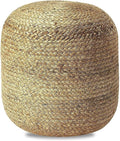 FRELISH DECOR Pedestal Pouf Ottoman Hand Braided 100% Jute Pouf Foot Stool by FrelishDecor