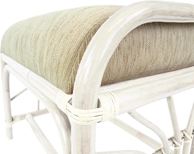 Krit Handmade Rattan Wicker Ottoman Footstool - Image 7