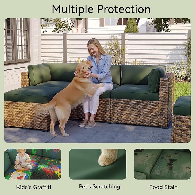 Aoxun 11pcs Patio Cushion Covers Replacement, Waterproof Outdoor Furniture - Image 3