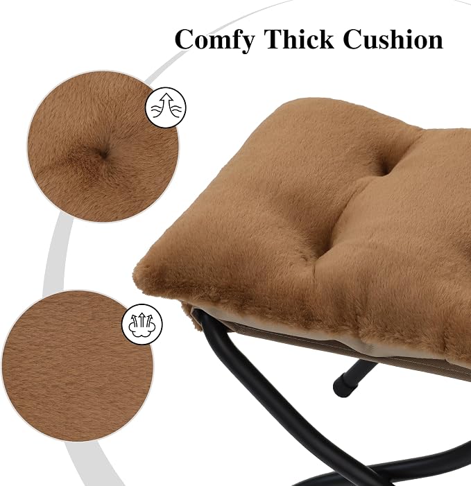 15" Folding Ottoman, Foldable Footrest Stool, Portable Small Foot Stool - Image 6