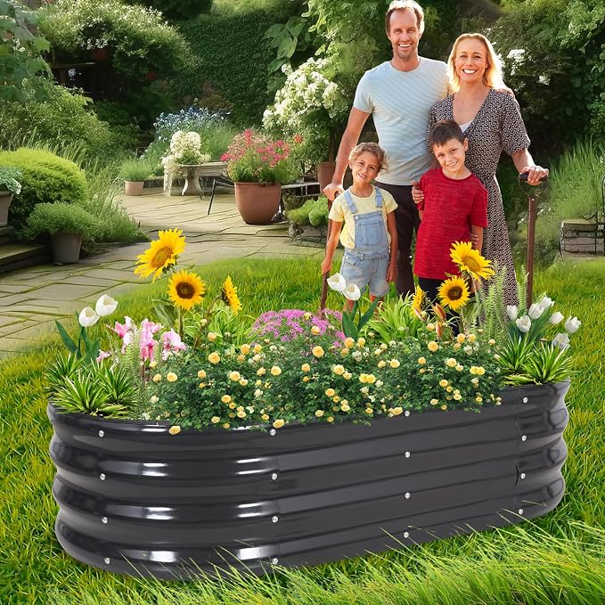 1MORE Galvanized Raised Garden Bed- Planter Garden Boxes Outdoor, Raised Beds - Image 7