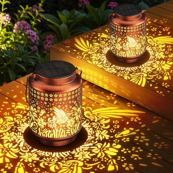 KOOPER 2 Pack Solar Lanterns Outdoor Waterproof Birthday Gifts - Image 2