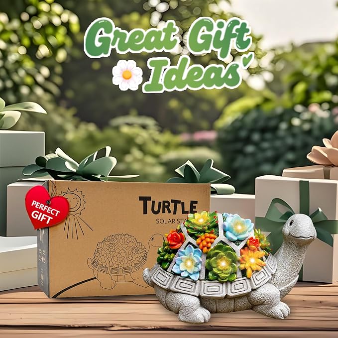 Nacome Solar Garden Outdoor Statues Turtle - Image 2