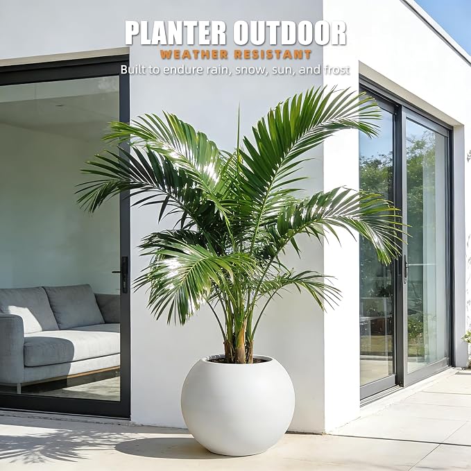 13.5 H x 17" Dia Round Fiberstone Planter - Image 8