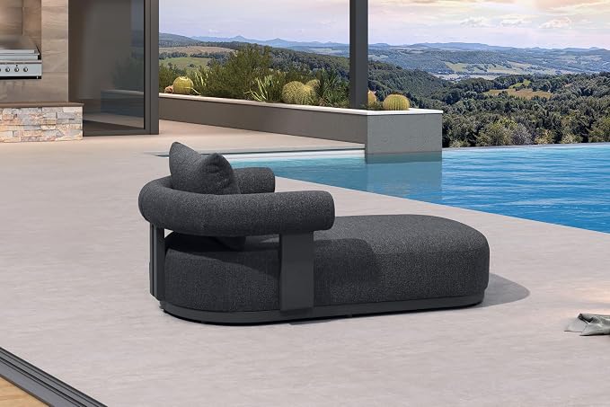 PURPLE LEAF Outdoor Chaise Lounge 1 Piece Chair Modern Aluminum Lounger Daybed - Image 3