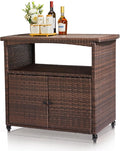 VINGLI Wicker Outdoor Bar Cart by VINGLI