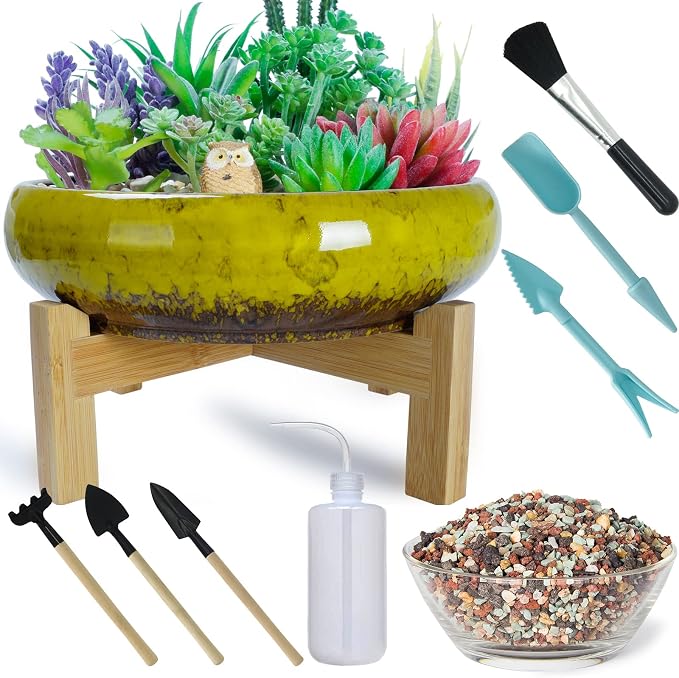 ARTKETTY Ceramic Succulent Planter, 10 inch by ARTKETTY