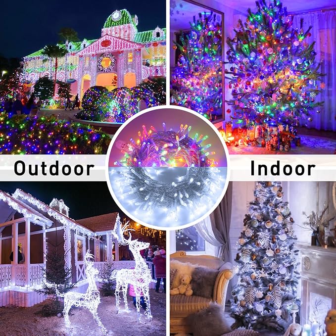 JMEXSUSS 200LED 66Ft Connectable Christmas Lights Indoor Outdoor Clear Wire | - Image 7