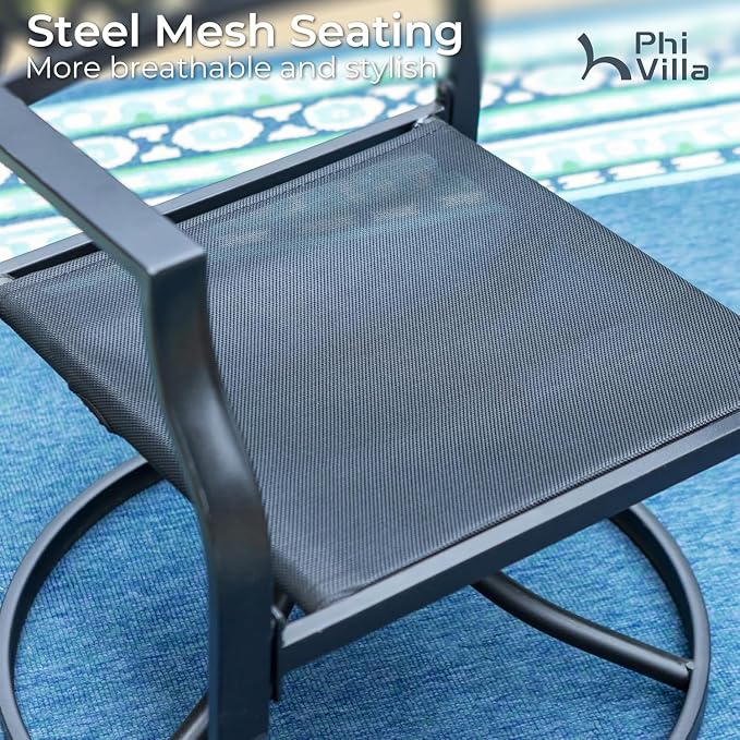 PHI VILLA 3 Piece Outdoor Bistro Set - Image 8