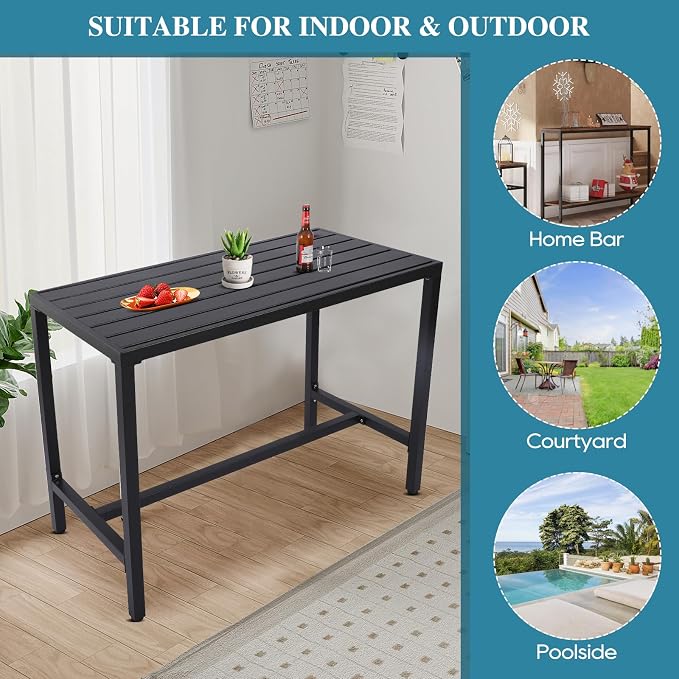 Outdoor Bar Table, Patio Console Pub Height Tables - Image 8