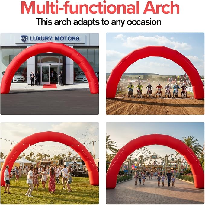 20ftx10ft Inflatable Archway Red Inflatable Outdoor Holiday Decorations - Image 7