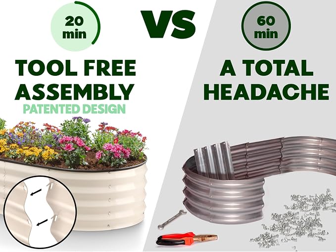 Plant & Plot Galvanized Raised Garden Beds Outdoor // 6×3×1 ft Planter Raised - Image 2
