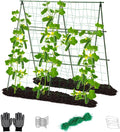 Lalahoni Cucumber Trellis, 4ft x 4ft Metal A-Frame Garden Trellis Climbing by Thereasonyoulovegardening