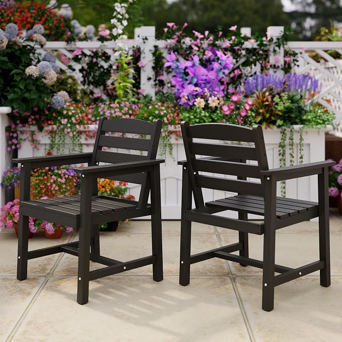 Anbuy Patio HDPE Dining Table Sets, Patio Dining Chairs Set of 2 - Image 8