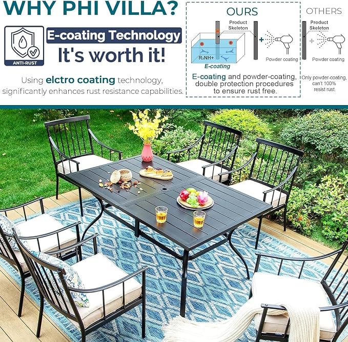 PHI VILLA 7 Piece Outdoor Dining Set - Image 2