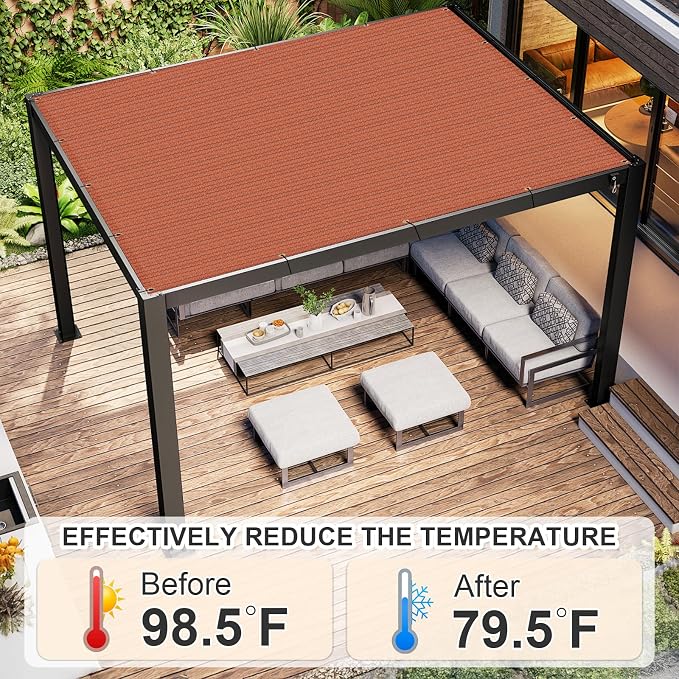 Cool Area Sun Shade Cloth with Grommets 13×14 FT Shade Panel Shade Tarp Screen - Image 3