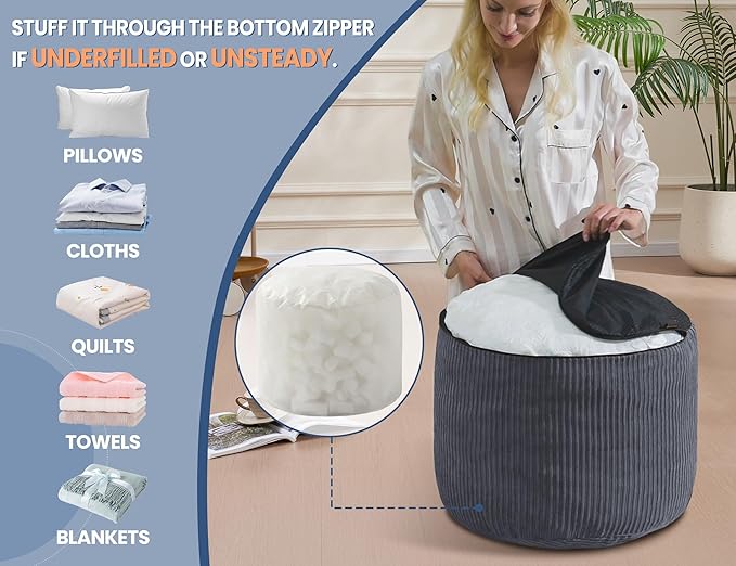 Pouf Ottoman Foot Stools with Foam Small Ottoman - Image 4