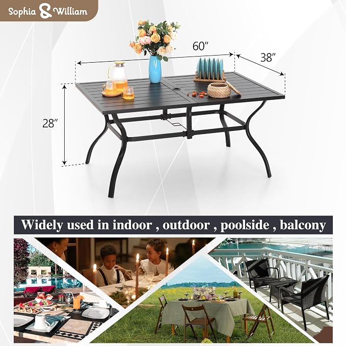 Sophia & William Patio Outdoor Table and Chairs Set - Image 8