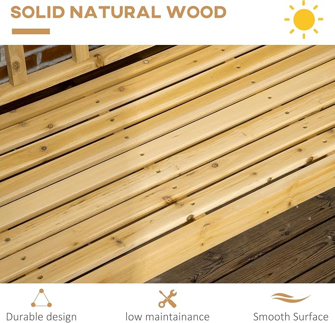 Outsunny Wooden Patio Bench, Outdoor Garden Bench - Image 6