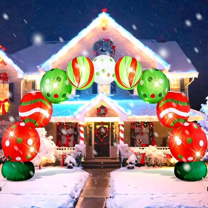 VIHOSE 8.2 FT Giant Christmas Inflatables Archway Christmas Blow Up Ball Arch by VIHOSE
