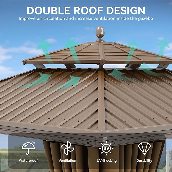 YITAHOME 10x10ft Hardtop Gazebo - Image 3