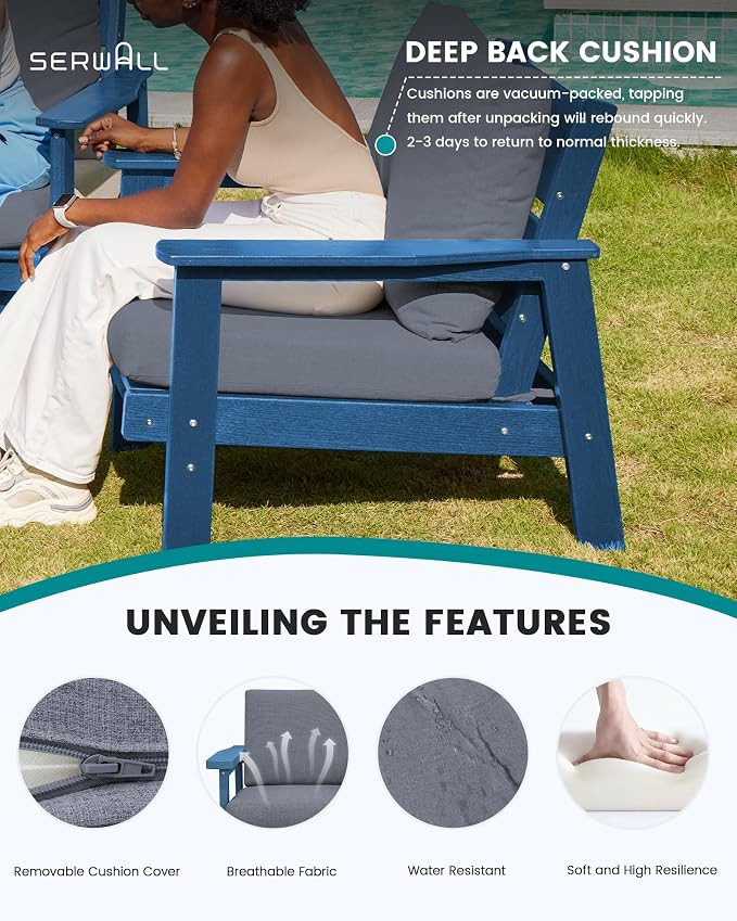 SERWALL HDPE Outdoor Patio Loveseat - Image 3
