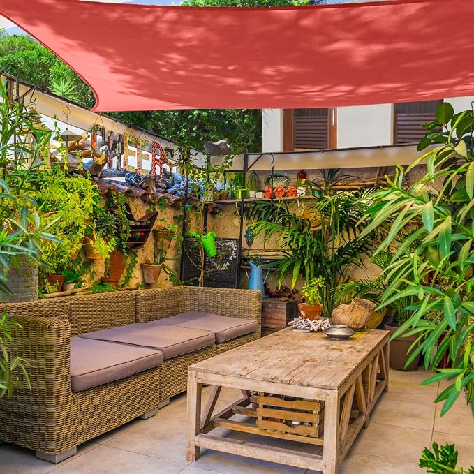 AsterOutdoor Sun Shade Sail Rectangle 12' x 12' UV Block Canopy - Image 9
