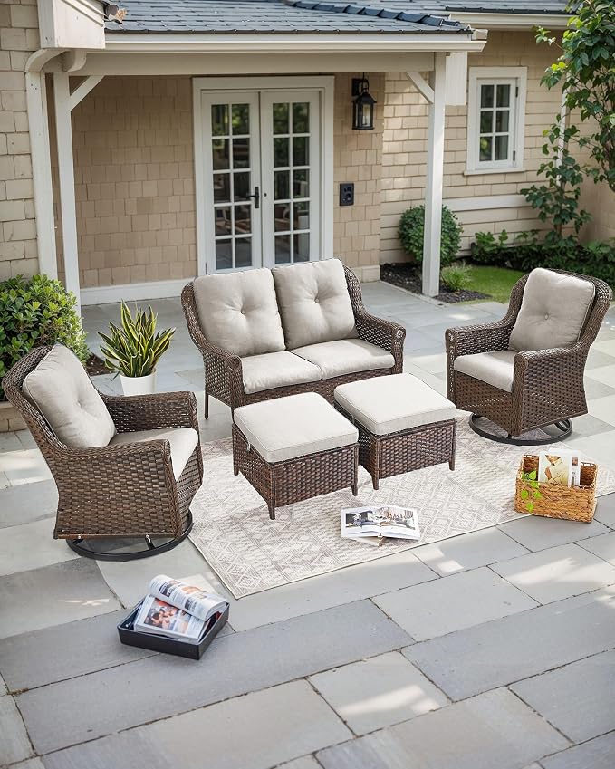 Patio Ottoman Outdoor Wicker Side Table - Image 5