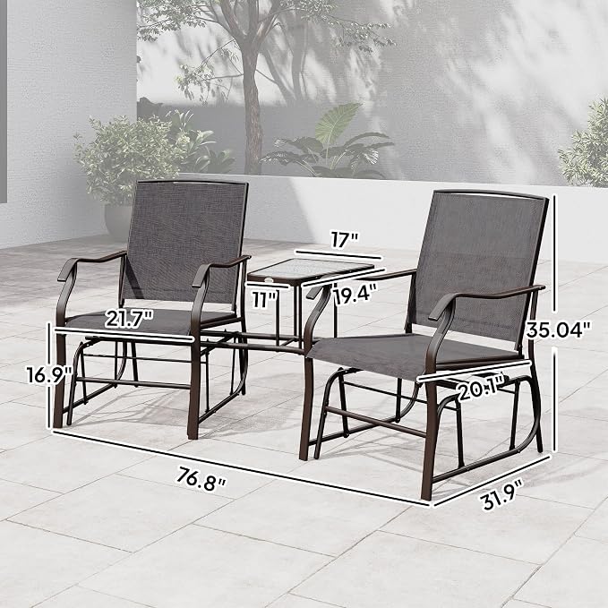 Outsunny Outdoor Glider Chairs - Image 3