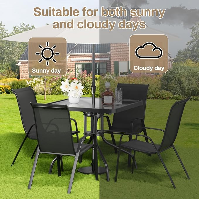 TLSUNNY Patio Dining Set 5 Pieces, All Weather Outdoor Furniture W/30"X 30" - Image 8