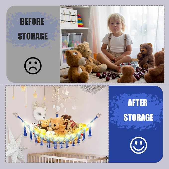 Stuffed Animal Hammock with LED Light, Toy Hammock - Image 4