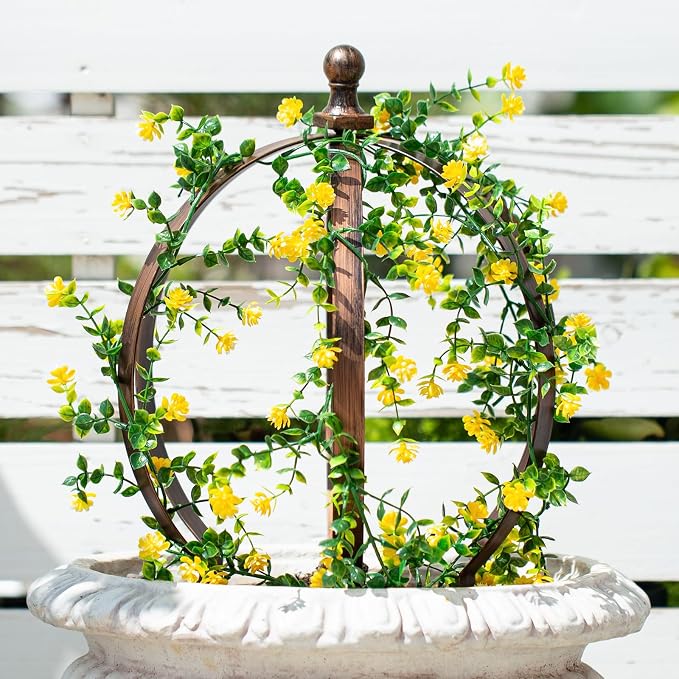 12.6x17.5 Inch Bronze Metal Garden Trellis Obelisk – Versatile Support by Goooxim