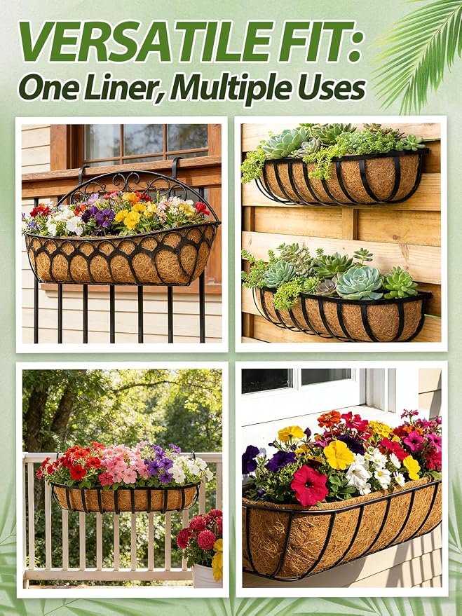 36in Arched Coco Liners for Window Planter Box - Image 6