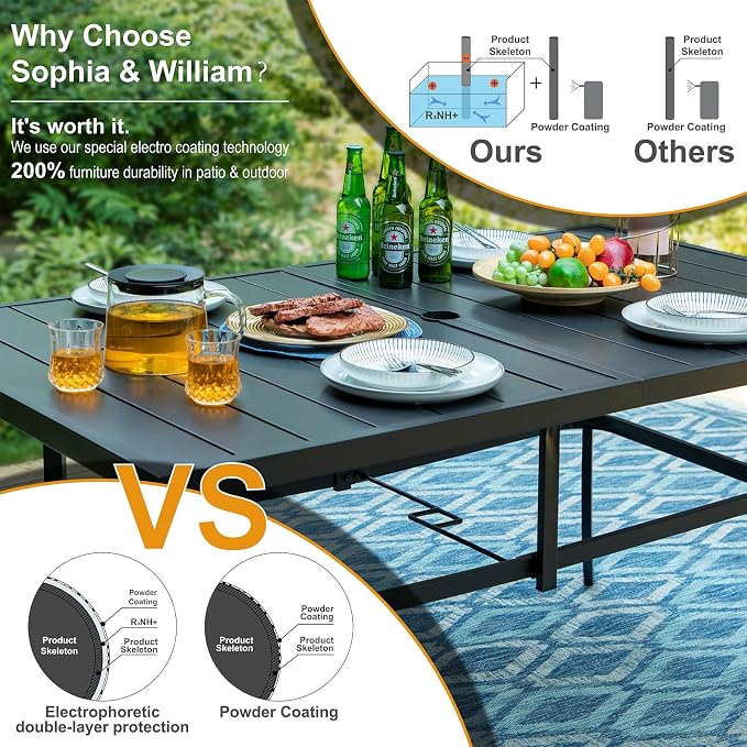 Sophia & William 7 Pieces Patio Dining Set - Image 5