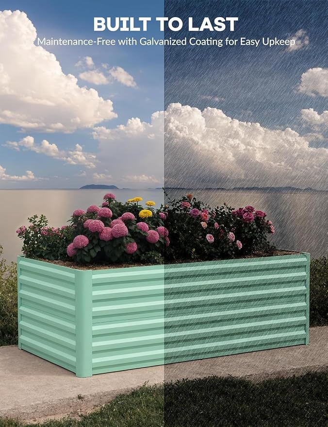 GarveeLife 2pcs 6x3x2 ft Galvanized Raised Garden Bed, Rust-Resistant Raised - Image 4