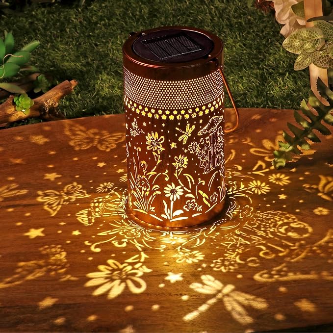 Solar Lantern Outdoor Waterproof, Metal Butterfly, Hummingbirds, Dragonflies - Image 3