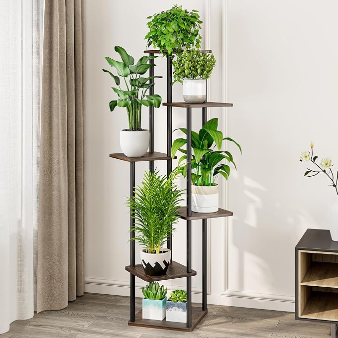 AZERPIAN Plant Stand 6 Tier Indoor Metal Flower Shelf - Image 2
