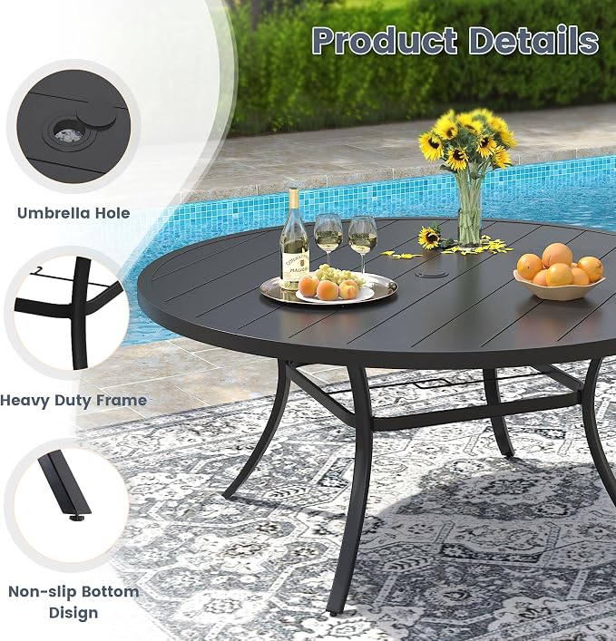 VICLLAX 7 Pieces Patio Outdoor Dining Set - Image 6