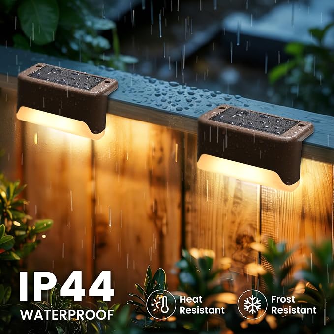 SOLPEX Solar Deck Lights Outdoor, Solar Fence Lights Waterproof LED Step Light - Image 7